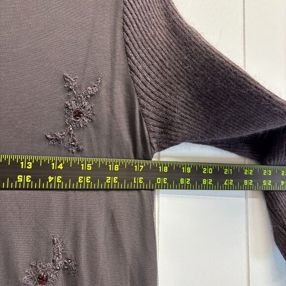 Sundance‎ Womens Boho Fairy Embroidered Mesh Lace Turtleneck Dress Size M Sequin - Picture 10 of 10